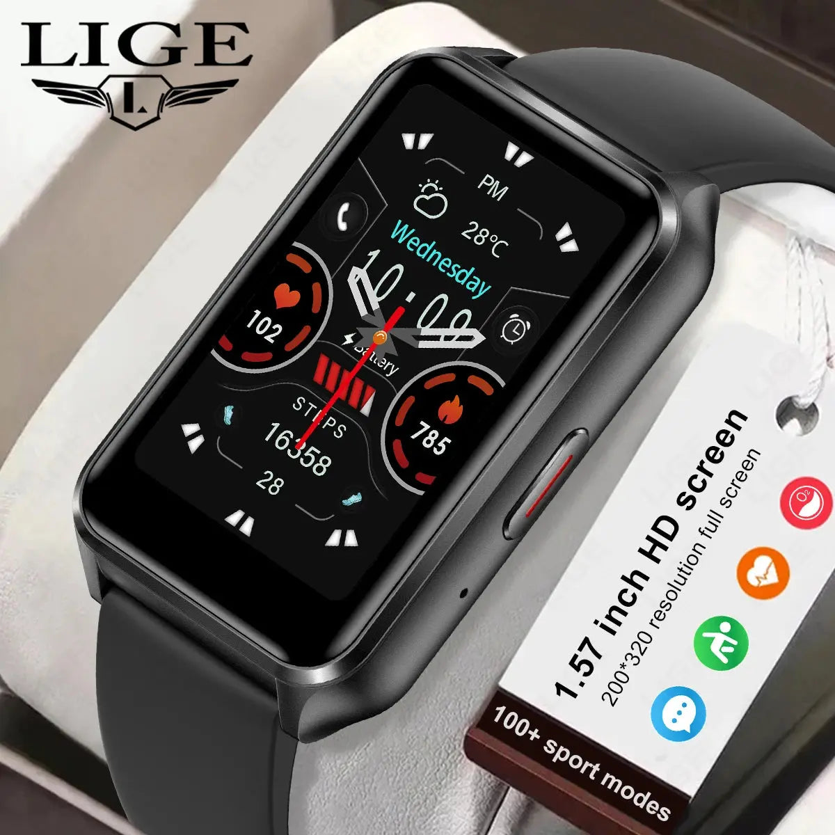 LIGE 2025 Smart Watch For Women Men Wristwatch Bluetooth Phone Music Fitness Sports Bracelet Sleep Monitor Digital Smartwatch