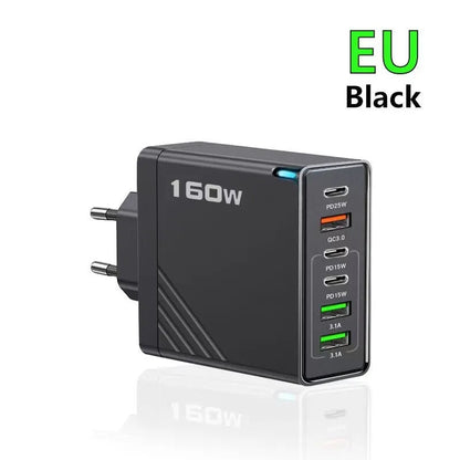 160W 6 Ports PD Fast Charging Wall Adapter ryshop