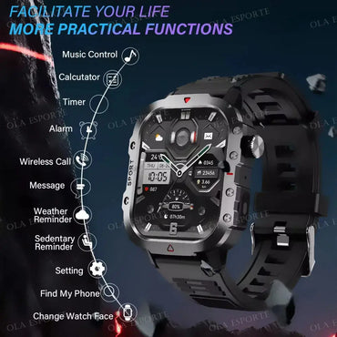 Outdoor Sports Smartwatch 2025 - HD Screen & LED Flashlight ryshop