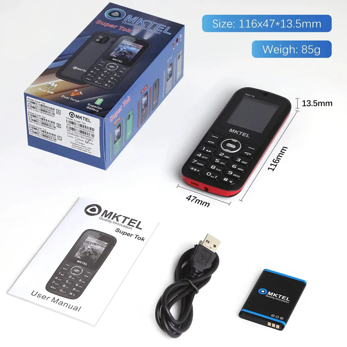 MKTEL SUPER TOK Feature Phone: Compact & Versatile Communication ryshop