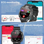 LIGE 2025 New Healthy Blood Fat Uric Acid Smart Watch Men ECG+PPG Micro Physical Examination Body Temperature BT Call Smartwatch ryshop