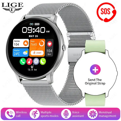 LIGE New 1.39" Watch Smart Watch 2025 New Women Men Bluetooth Call BT Music Wireless Charging Smartwatch Heart Rate Blood Oxygen