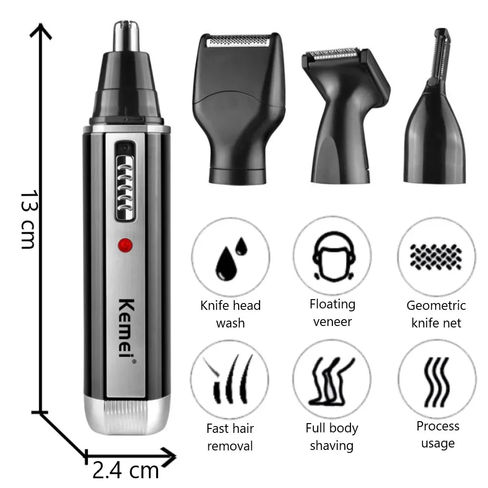 Kemei 4 in 1 Trimmer for Men - Electric Nose and Ear Trimmer Grooming Set ryshop