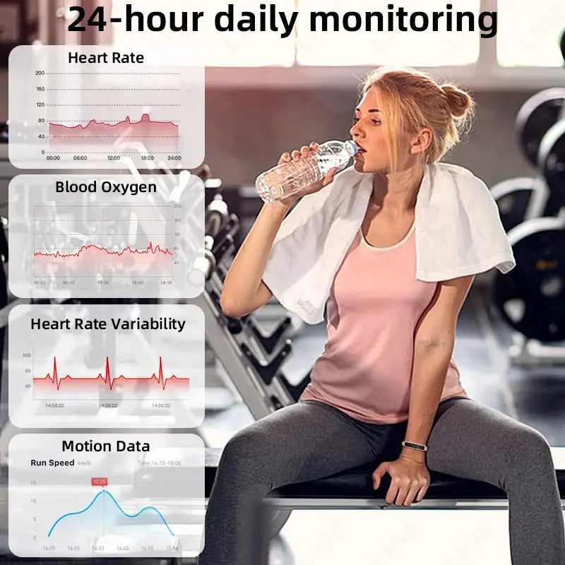 LIGE Smart Bracelet Heart Rate Blood Oxygen Health Monitor Pedometer Sports Fitness Tracker For Men Women Electronic Smartwatch