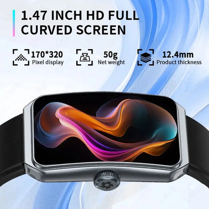 LIGE 2025 New 1.47" HD Curved Screen Smartwatch Men Women Bluetooth Call AI Voice Fitness Tracker Smart Watch For Android IOS