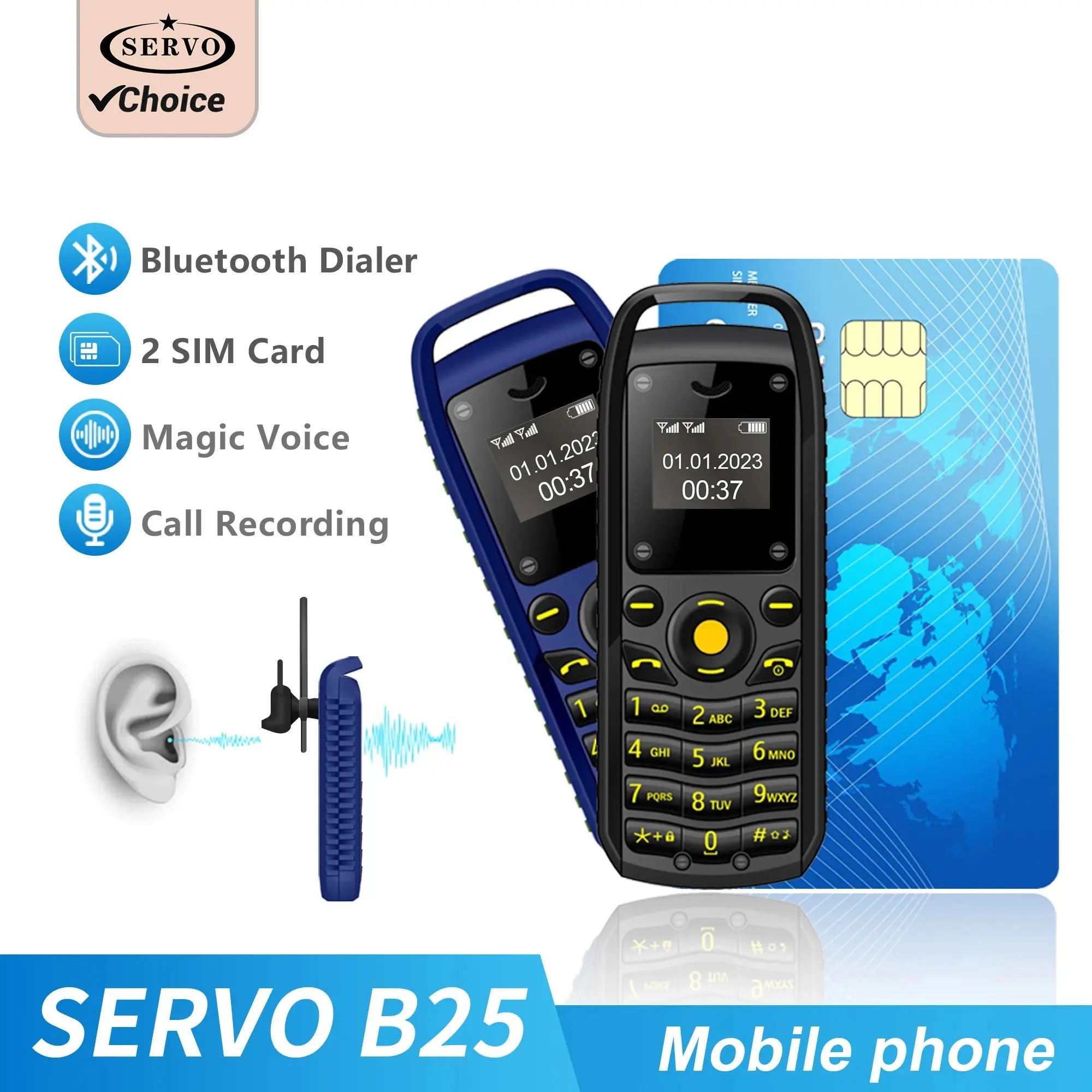 Ultra Small Spare Mobile Phone Bluetooth Dial Magic Voice Automatic Redial ryshop