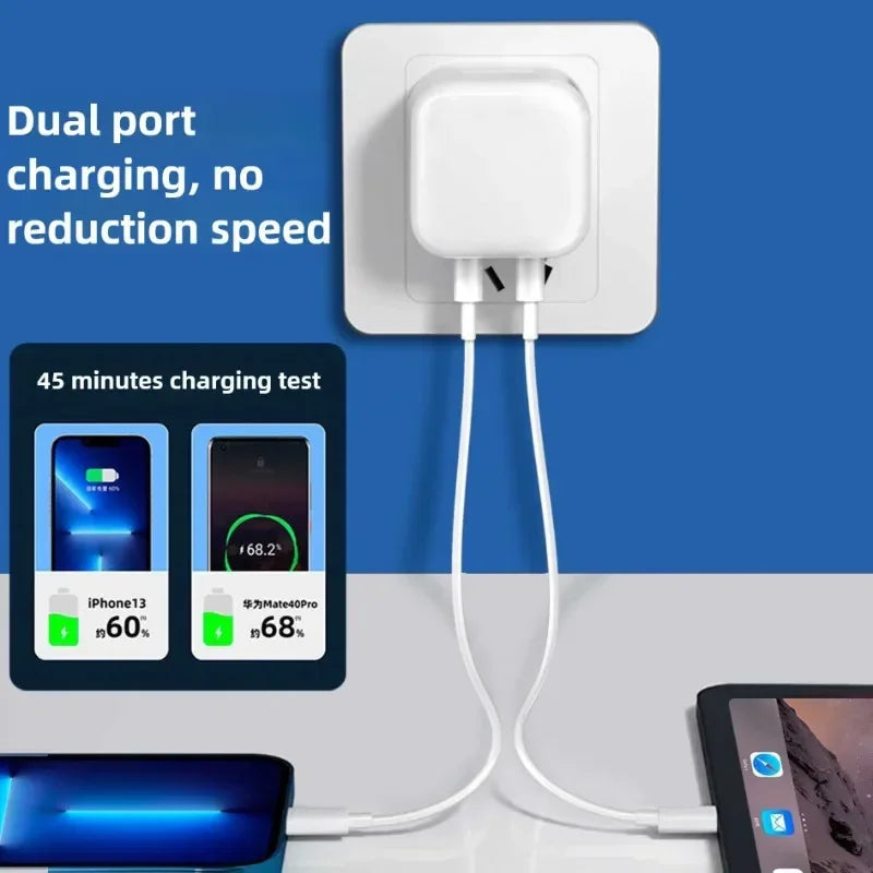 Super Fast Quick Charging Dual Ports PD A+C 20W 35W UK GB AC Home Travel USB C Charger ryshop