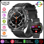 LIGE 2025 New Healthy Blood Fat Uric Acid Smart Watch Men ECG+PPG Micro Physical Examination Body Temperature BT Call Smartwatch ryshop