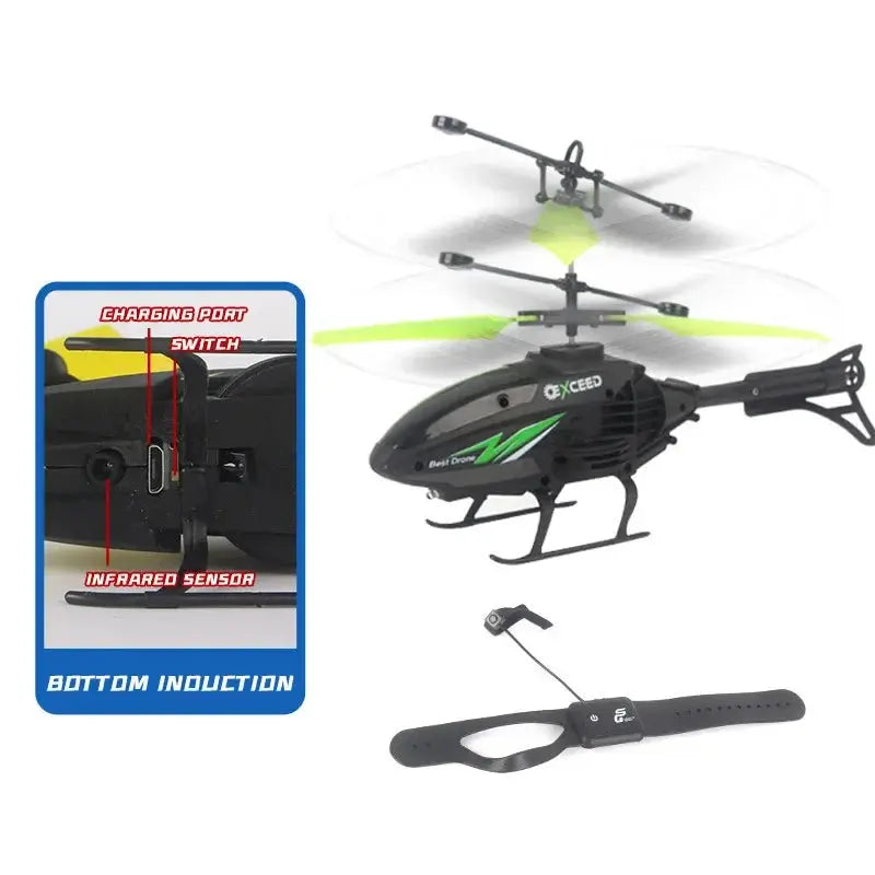 Wrist Hand Controlled Induction Aircraft Mini RC Drone ryshop