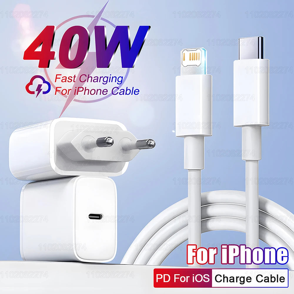 GRATUIT 40W Fast Charger for iPhone Pro Max Series ryshop