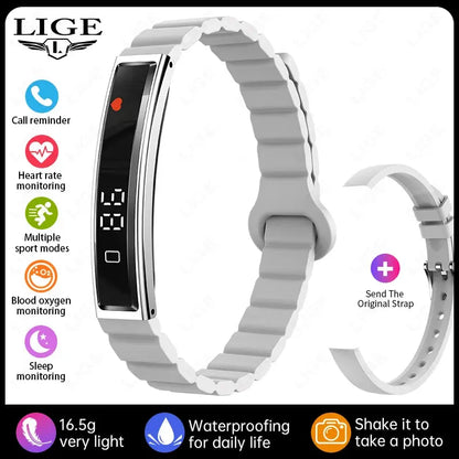 LIGE Smart Bracelet Heart Rate Blood Oxygen Health Monitor Pedometer Sports Fitness Tracker For Men Women Electronic Smartwatch