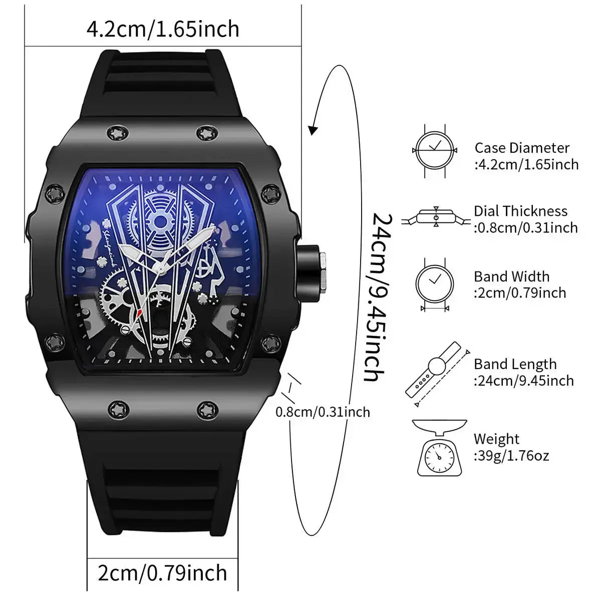 Fashion Men Watches Luxury Large Dial Quartz Watch ryshop
