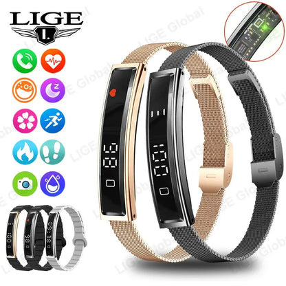 LIGE Smart Bracelet Heart Rate Blood Oxygen Health Monitor Pedometer Sports Fitness Tracker For Men Women Electronic Smartwatch