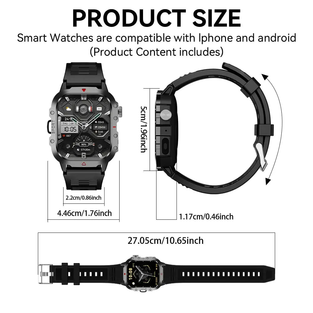KESHUYOU Outdoor Sports Smart Watch with 2.01 Inch HD Screen ryshop
