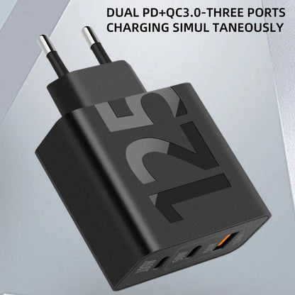 125W 3 Ports USB Type C Fast Charging Phone Charger Adapter ryshop