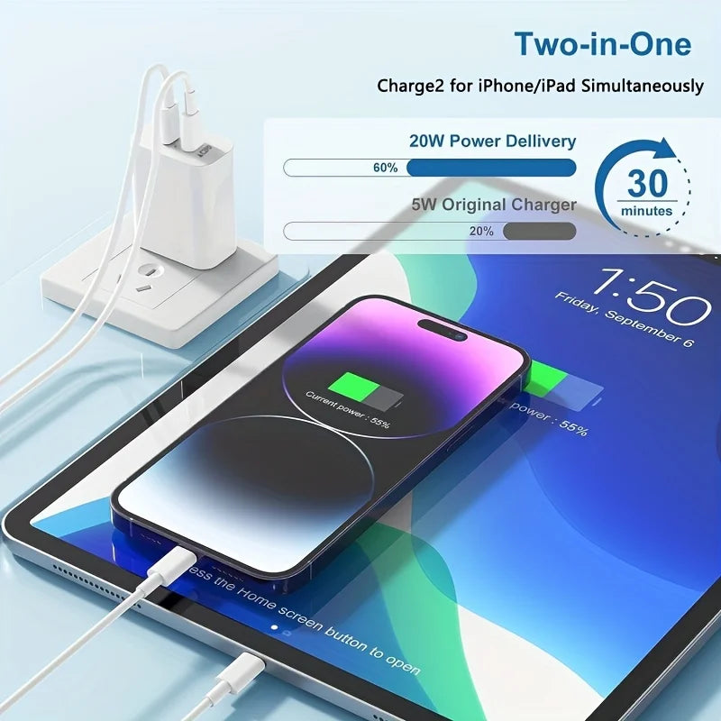 EOENKK USB C Charger Block Dual Port Fast Charging Travel Plug ryshop