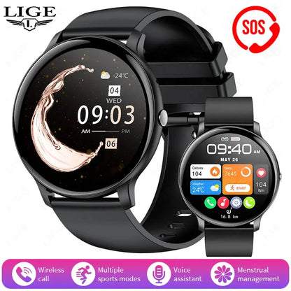 LIGE New 1.39" Watch Smart Watch 2025 New Women Men Bluetooth Call BT Music Wireless Charging Smartwatch Heart Rate Blood Oxygen