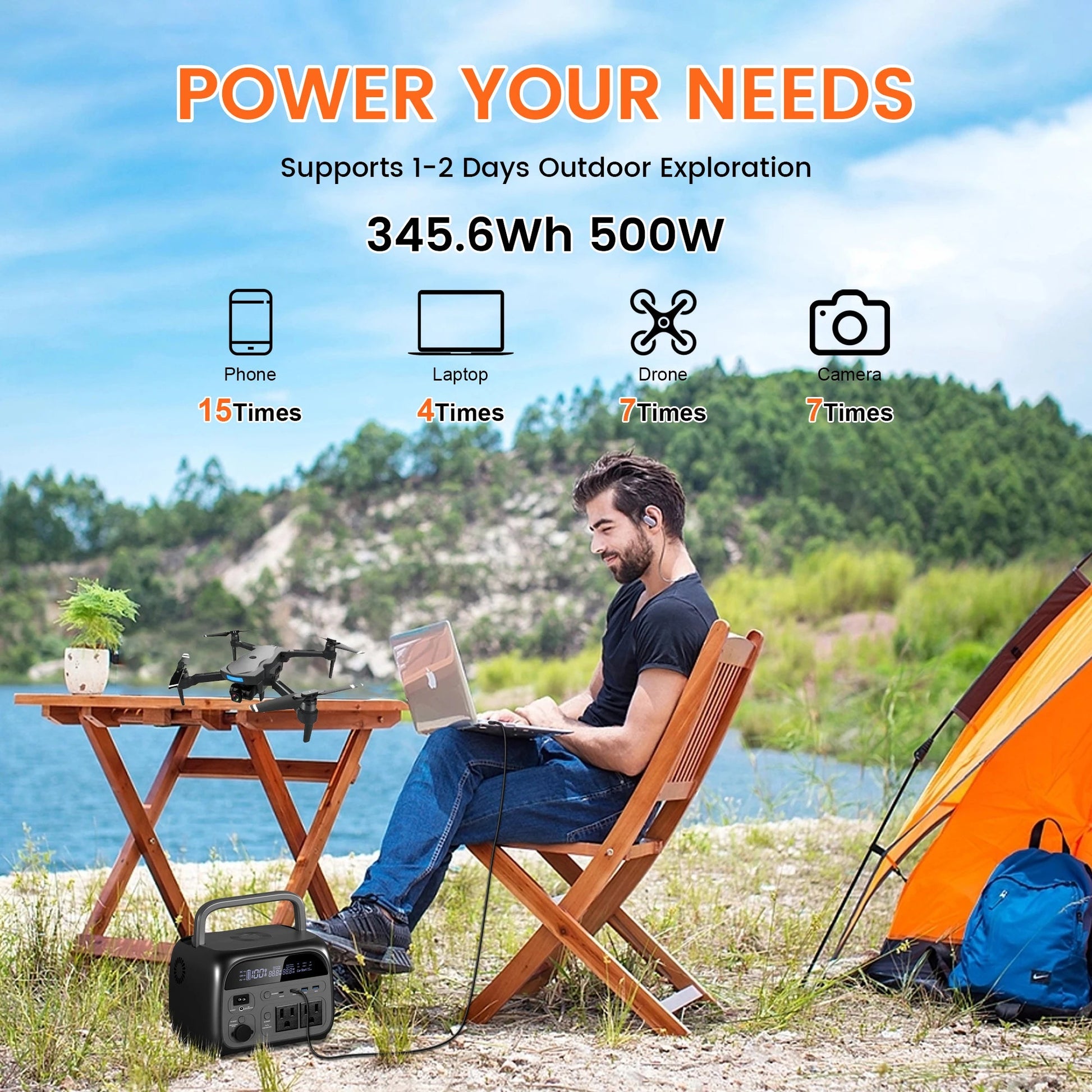 CTOLITY AP400 Solar Generator - 346Wh Portable Power Station ryshop