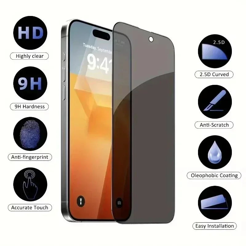 5Pcs Full Cover Privacy Screen Protector for iPhone Models ryshop