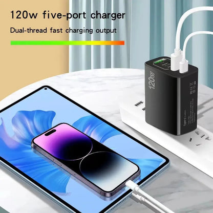Total 120W 5 Ports USB Charger - Fast Charging Wall Adapter ryshop