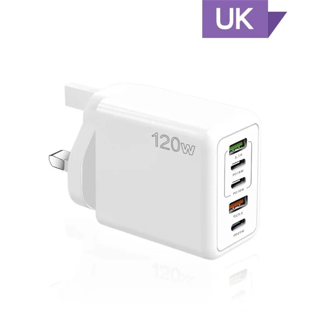 Total 120W 5 Ports USB Charger - Fast Charging Wall Adapter ryshop