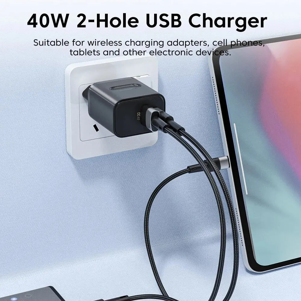 40W Dual Port USB Type C Charger - Quick Fast Charging Adapter ryshop