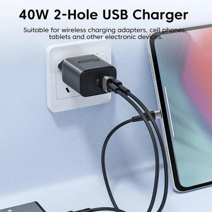 40W Dual Port USB Type C Charger - Quick Fast Charging Adapter ryshop