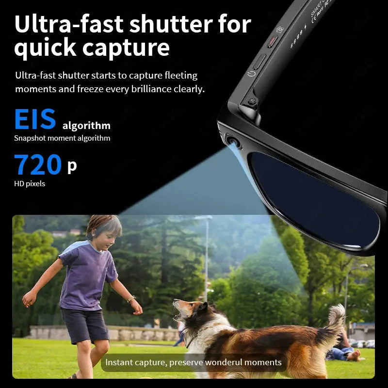 LIGE AI Smart Glasses 720P Camera Video Recorder Bluetooth Call 260mAh Battery Voice Assistant Control Sunglasses For Men Women ryshop