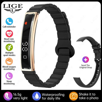 LIGE Smart Bracelet Heart Rate Blood Oxygen Health Monitor Pedometer Sports Fitness Tracker For Men Women Electronic Smartwatch