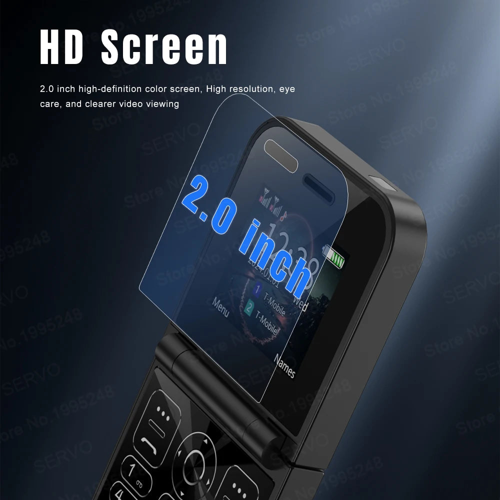 SERVO Classic Small Flip Mobile Phone 2G Dual SIM Card ryshop