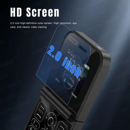 SERVO Classic Small Flip Mobile Phone 2G Dual SIM Card ryshop
