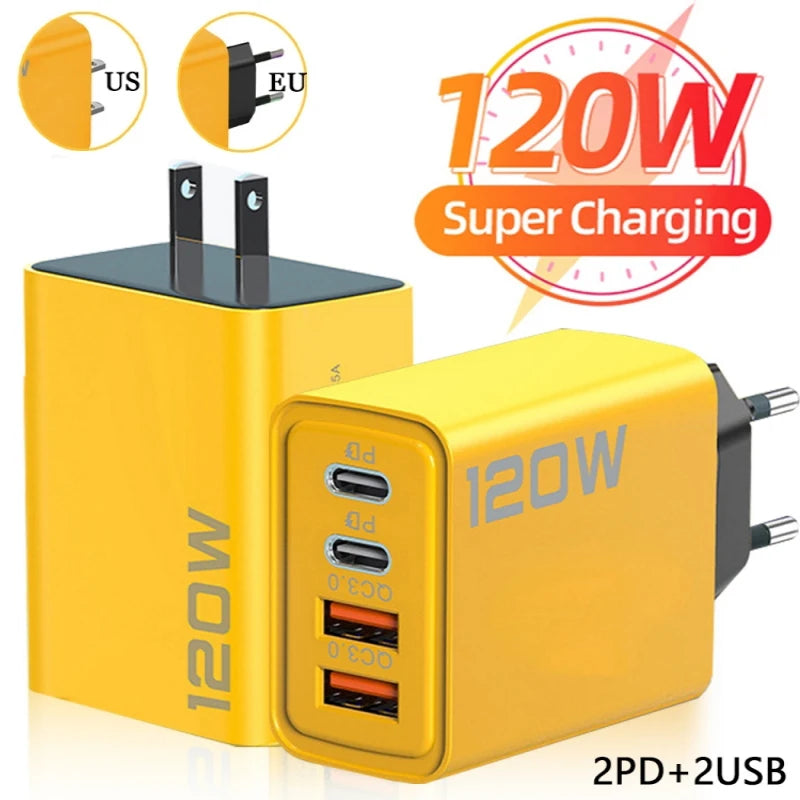 4 Ports USB C PD Charger - Fast Charging Adapter for Mobile Phones ryshop