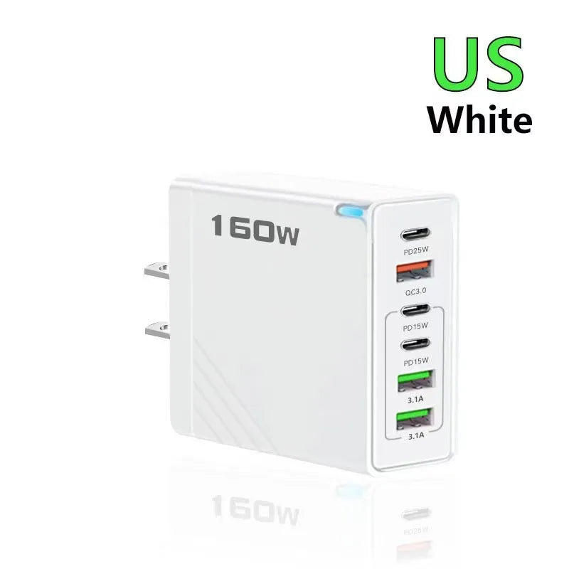 160W 6 Ports PD Fast Charging Wall Adapter ryshop