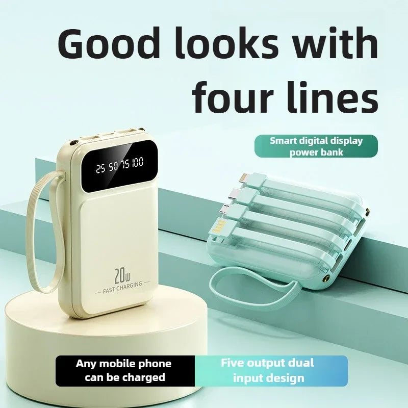 BMAD 20000mAh High Capacity Power Bank with 4 in 1 Cable ryshop