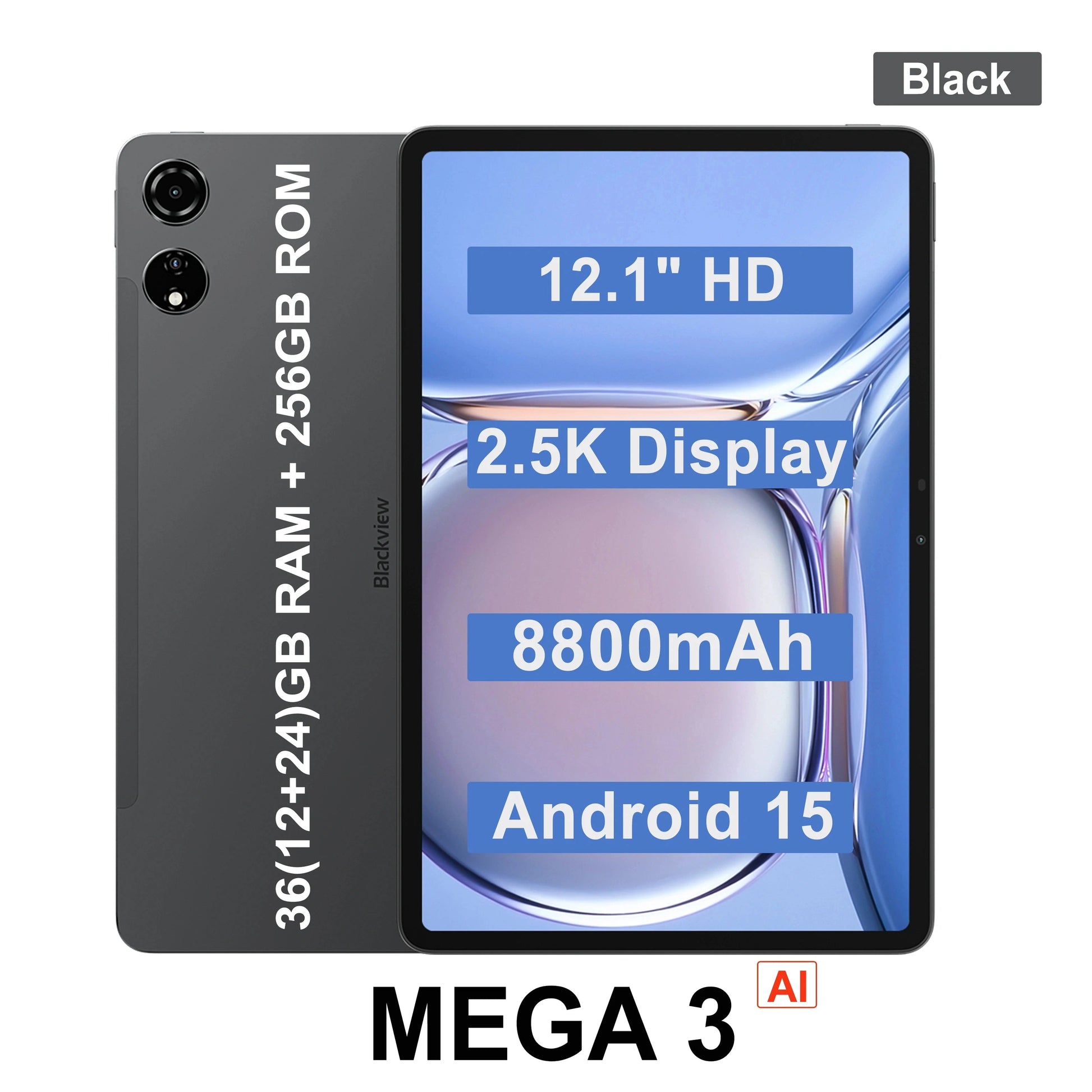 Blackview MEGA 3 Tablet - 12.1" Android 15 Pad with 50MP Camera ryshop