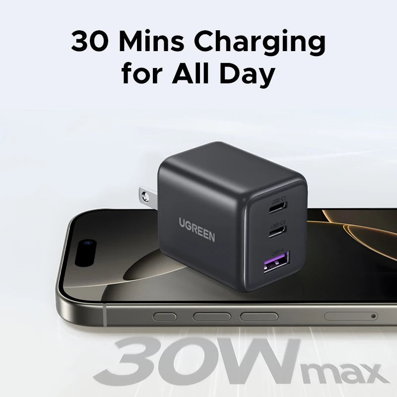 UGREEN 20W 30W GaN Charger Mini PD 3.0 USB C Phone Charger ryshop