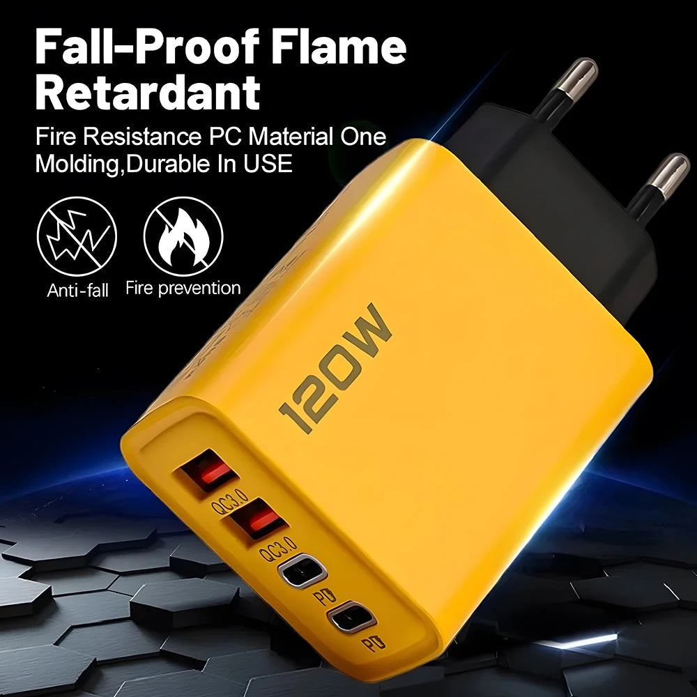 120W PD USB Charger Fast Charging Type C Mobile Phone Adapter ryshop