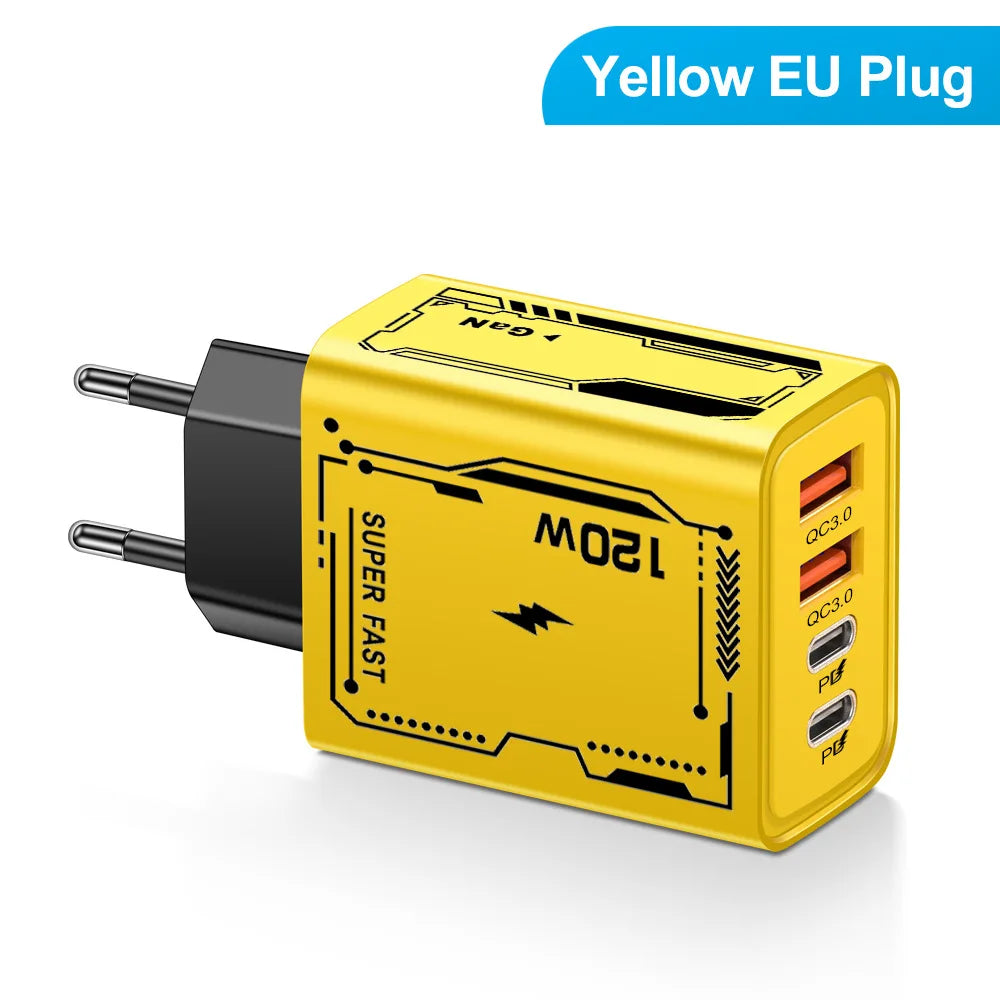 120W PD USB Charger Fast Charging Type C Mobile Phone Adapter ryshop