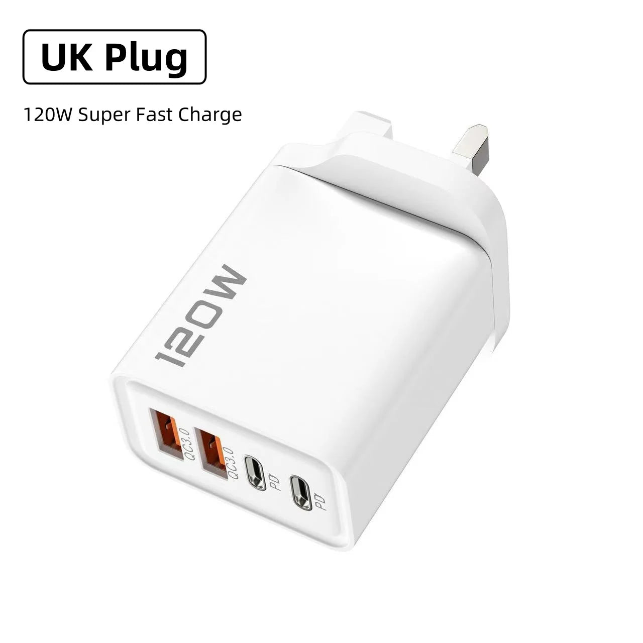 120W Fast Charging 4 Ports Mobile Phone Charger ryshop