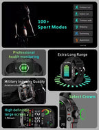 LAXASFIT 2025 Rugged Military Smart Watch for Men ryshop