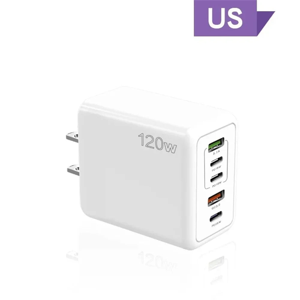 Total 120W 5 Ports USB Charger - Fast Charging Wall Adapter ryshop