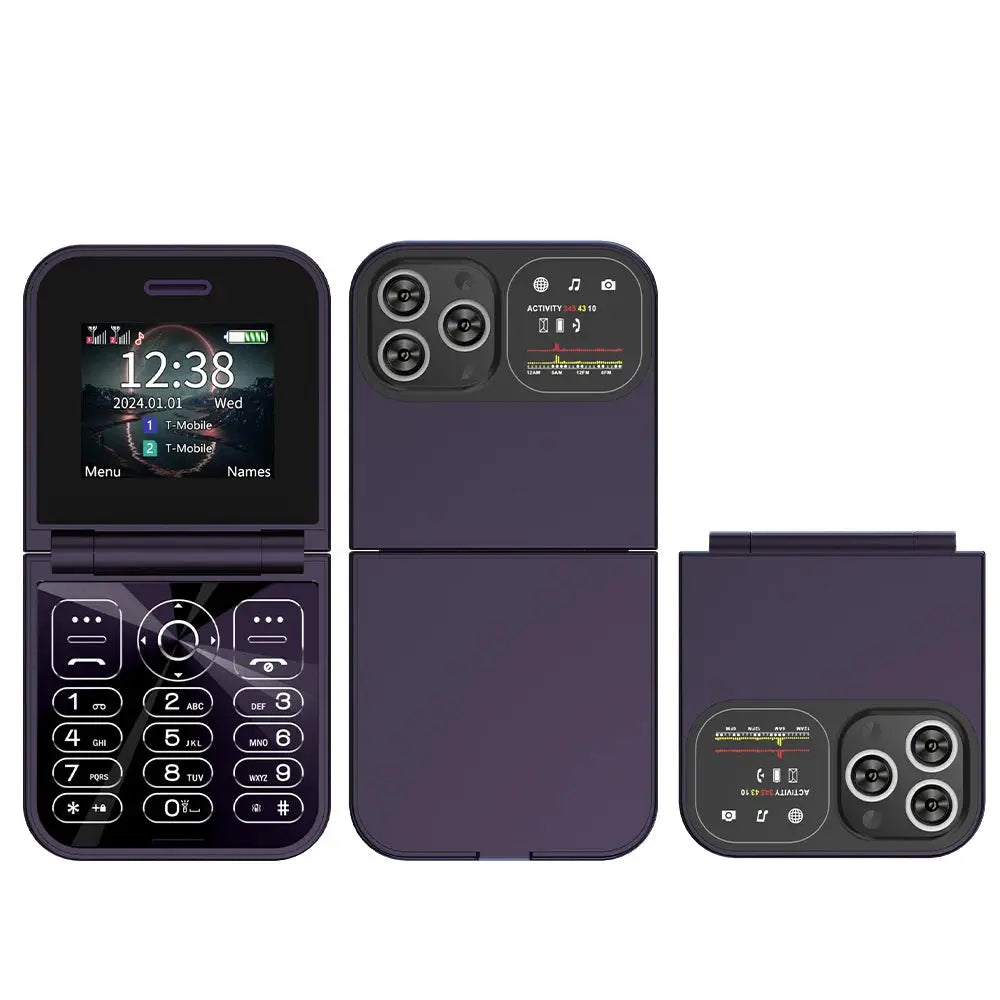 SERVO Classic Small Flip Mobile Phone 2G Dual SIM Card ryshop