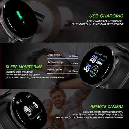 D18 Smart Watch for Men and Women - Blood Pressure Waterproof Fitness Tracker ryshop