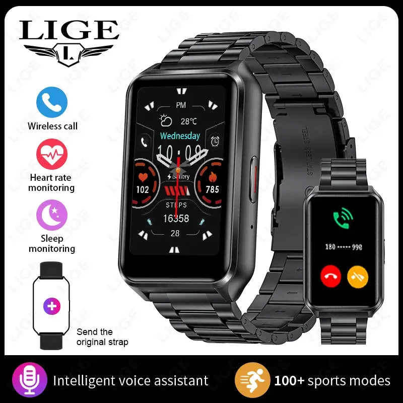 LIGE 2025 Smart Watch For Women Men Wristwatch Bluetooth Phone Music Fitness Sports Bracelet Sleep Monitor Digital Smartwatch