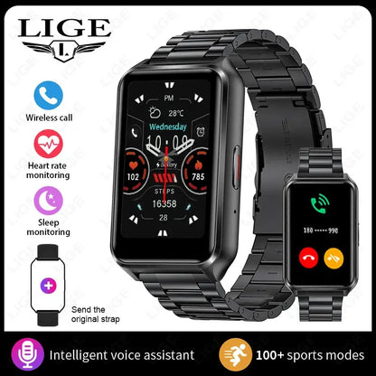 LIGE 2025 Smart Watch For Women Men Wristwatch Bluetooth Phone Music Fitness Sports Bracelet Sleep Monitor Digital Smartwatch