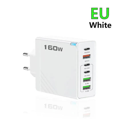 160W 6 Ports PD Fast Charging Wall Adapter ryshop