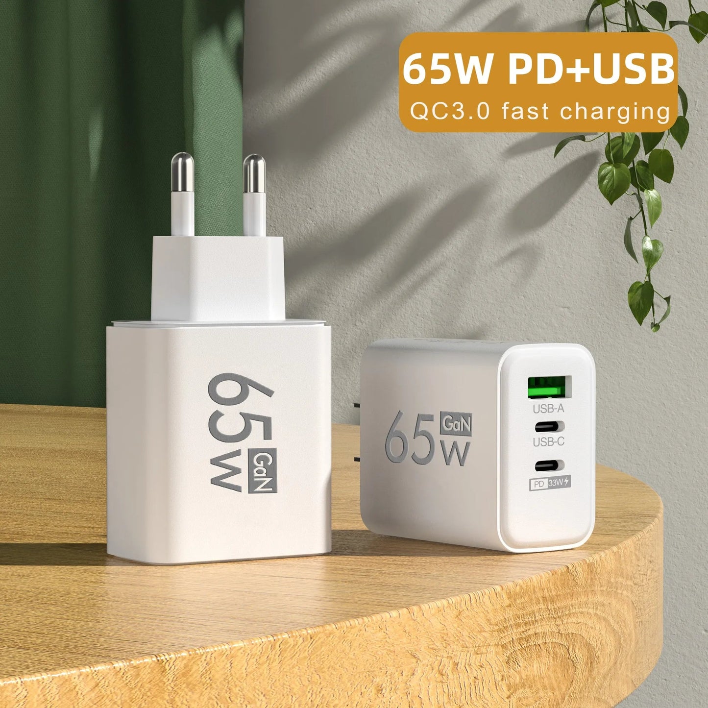 PD 65W USB C Charger - GaN Quick Charge Adapter ryshop