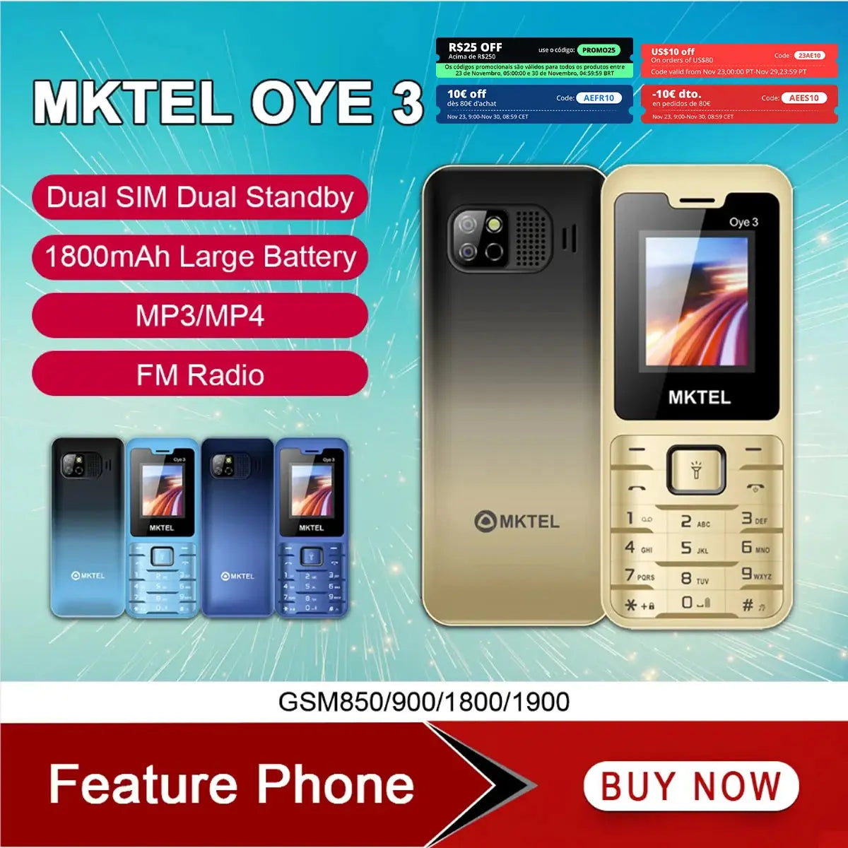 MKTEL OYE 3 Feature Phone - Essential Connectivity ryshop