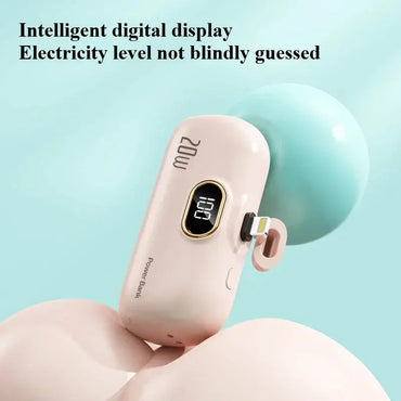 Mini 10000mAh Power Bank with Built Cable for Mobile Devices ryshop