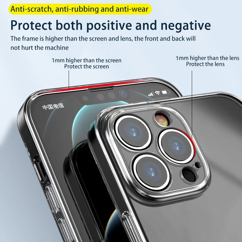 Clear Phone Case for iPhone 16, 15, 14, 13, 12, 11 Pro Max ryshop